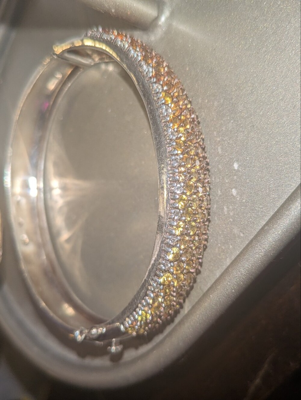 Sterling Silver Natural Sapphire Bangle Bracelet